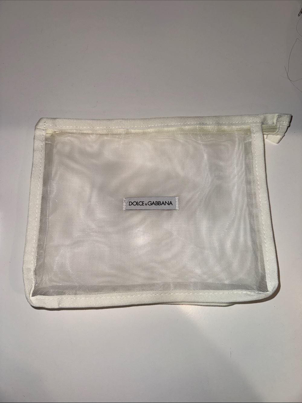 Dolce & Gabbana Off-White Mesh Travel Pouch